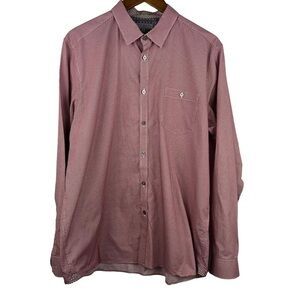 𝅺TED BAKER MEN'S LONG SLEEVED BUTTON DOWN TIGHT CHECK SHIRT‎